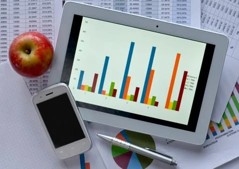 Tablet with a graphic Stock Photos