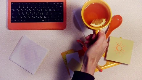 Tablet with green screen in cafe and served coffee Stock Footage 103220949