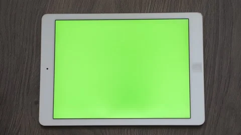 Tablet with green screen, chroma key, gestures 6 in 1 Stock Footage 131364442