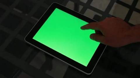 Tablet - green screen Stock Footage 8665307