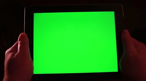 Tablet with Green Screen Stock Footage 34695049
