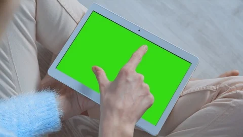 Tablet green screen Stock Footage 95136946