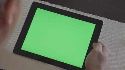 Tablet green screen landscape mode 스톡 동영상 47781008