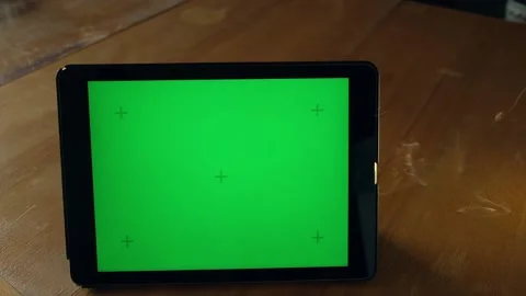 Tablet with the green screen smoke Stock Footage 154671689