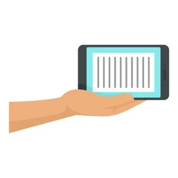 Tablet in hand icon, flat style 스톡 일러스트