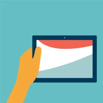 Tablet in hand. Stock Illustration