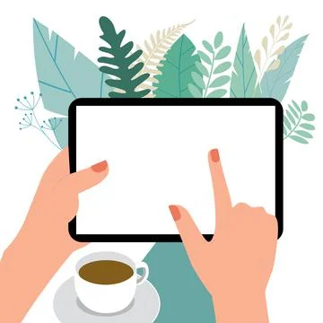Tablet in hand Stock Illustration