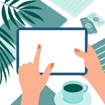Tablet in hand Stock Illustration