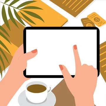 Tablet in hand Stock Illustration