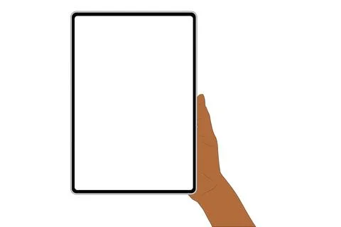 A tablet in a hand Illustrazione stock
