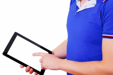 Tablet in hand Stock Photos