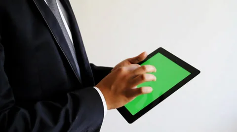 Tablet Hands Green Screen Stock Footage 36278234
