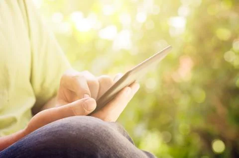 Tablet in hands Fotos Stock