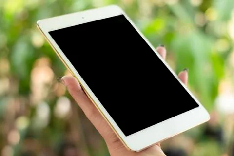 Tablet in the hands Stock Photos