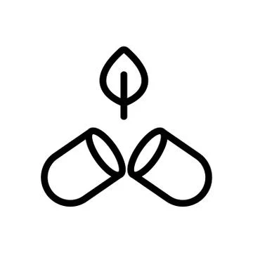 Tablet with herbs icon vector. Isolated contour symbol illustration Иллюстрация