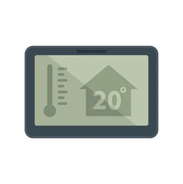 Tablet home climate control icon flat isolated vector イラスト素材