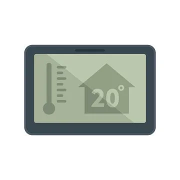 Tablet home climate control icon flat isolated Illustrazione stock