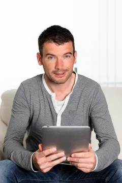 Tablet at home Foto stock