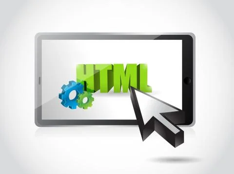 Tablet html access illustration design over a white background Stock Illustration