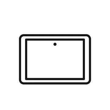 Tablet icon Black line art vector logo Stock Illustration