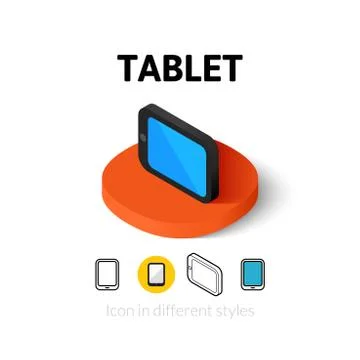 Tablet icon in different style Stock Illustration