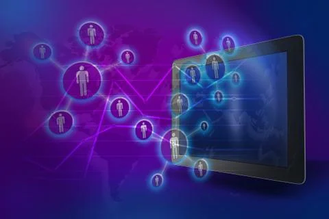 Tablet with icon of people Stock-Illustration