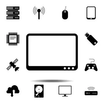 Tablet icon. Simple glyph vector element of Technology icons set for UI and U Stock Illustration