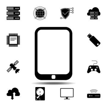 Tablet icon. Simple glyph vector element of Technology icons set for UI and U Stock Illustration