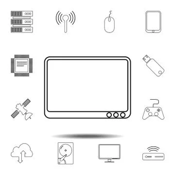 Tablet icon. Simple thin line, outline vector element of Technology icons set Illustrazione stock