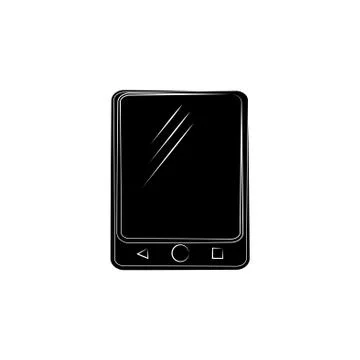 Tablet icon vector black on white background Stock Illustration