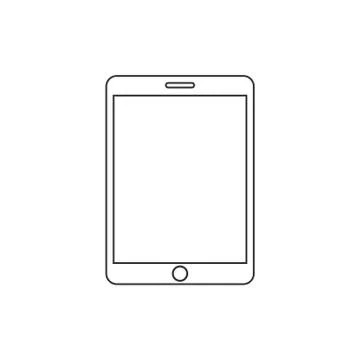 Tablet icon on white background. Vector illustration, flat design. Stock Illustration