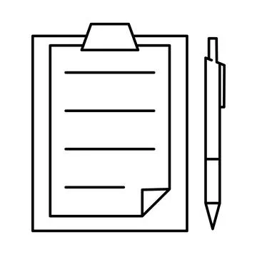 Tablet icon for writing and pen Stock Illustration