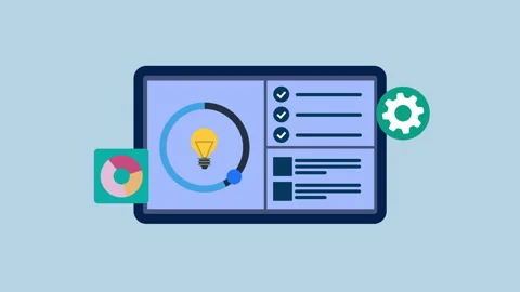 Tablet interface with Progress and Data Indicators 2d with Alpha Matte Stock Footage 334827739