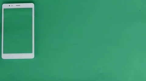 Tablet - iPad On Green Screen 27 Stock Footage 48917416