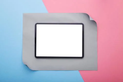 Tablet isolated screen of work space Stock Photos