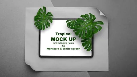 Tablet isolated screen of work space Stockfoto's