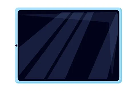 Tablet isolated in white background. Mobile device front view. Vector Stock Illustration