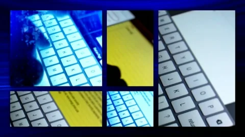 Tablet keyboard split screen 1 Stock Footage 10817436
