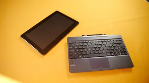 Tablet laptop computer with keyboard function 4K Stock Footage 59834171