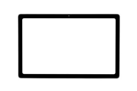 Tablet laptop computer PC with blank screen mock up isolated on white backg.. Stock Photos