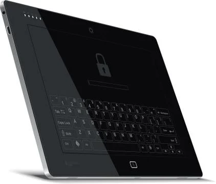 Tablet Left Side View Leaning Back Stock Illustration
