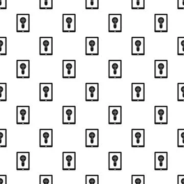 Tablet with light bulb pattern, simple style Stock Illustration