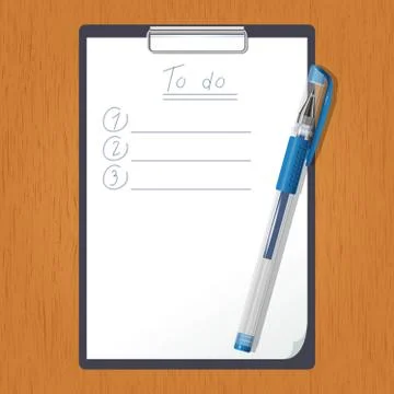 Tablet with List of doing and the pencil Stock Illustration
