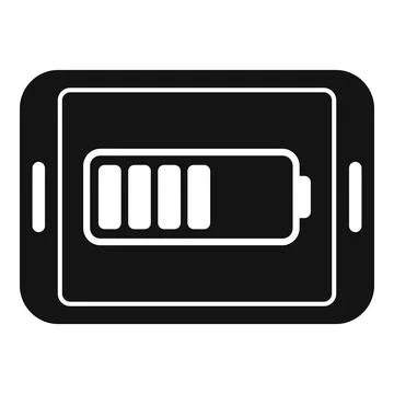 Tablet low battery icon simple . Mobile broken Stock Illustration