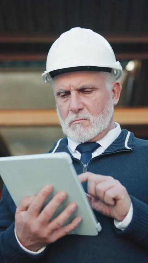 Tablet, man and logistics in warehouse with scroll, research and supply chain Stock Footage 343815613