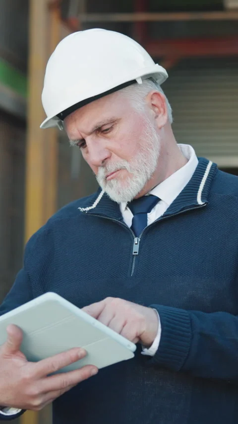 Tablet, man and supply chain in warehouse with scroll, research and logistics Stock Footage 343815241