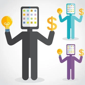 Tablet Man Stock Illustration