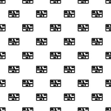 Tablet with map of area pattern, simple style Illustrazione stock