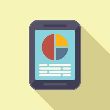 Tablet market segment icon flat vector. Customer chart Stock Illustration