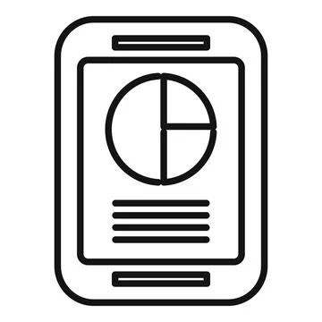 Tablet market segment icon outline vector. Customer chart Illustrazione stock